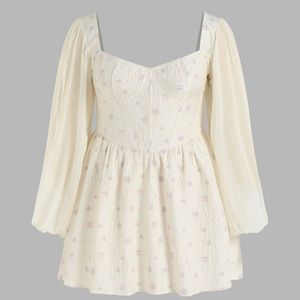 CIDER- Floral Puff Sleeve Mini Dress